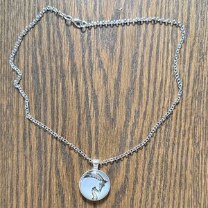 Silver Necklace with Giraffe Pendant